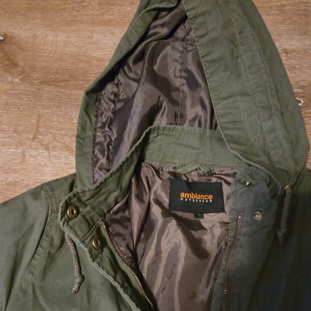 Ambiance Olive Green Utility Anorak Jacket - Picture 4 of 9